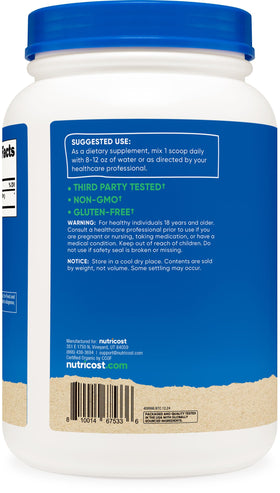 Nutricost Poudre de Spiruline Bio 1030g en bouteille