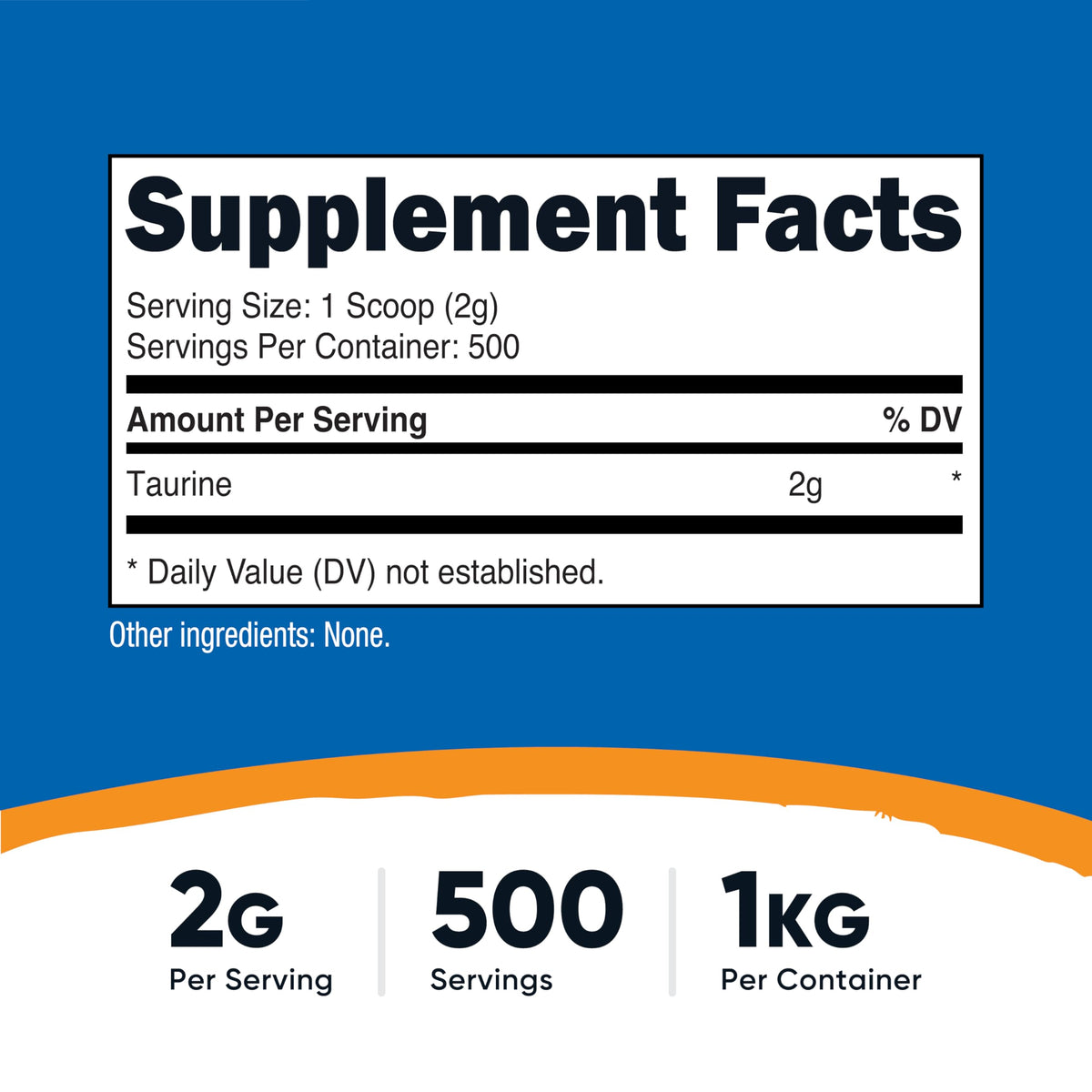 Nutricost Poudre de Taurine avec cuillère de 2g incluse