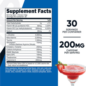 Nutricost Poudre Pré-Entraînement Margarita Fraise 30 Portions - emballage