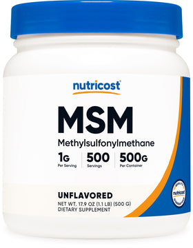 Nutricost Poudre Pure MSM 500g vue de face