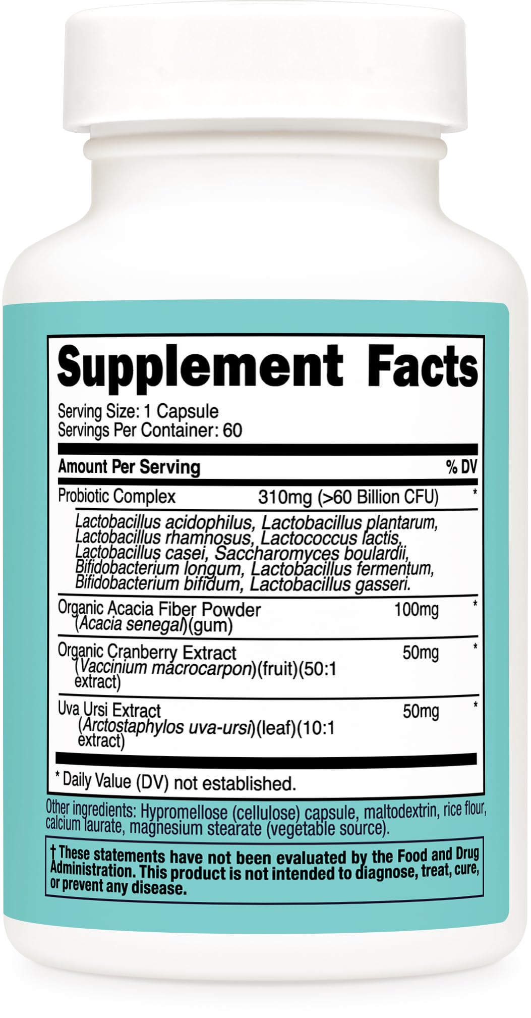 Nutricost Probiotique Femme capsules sur fond blanc
