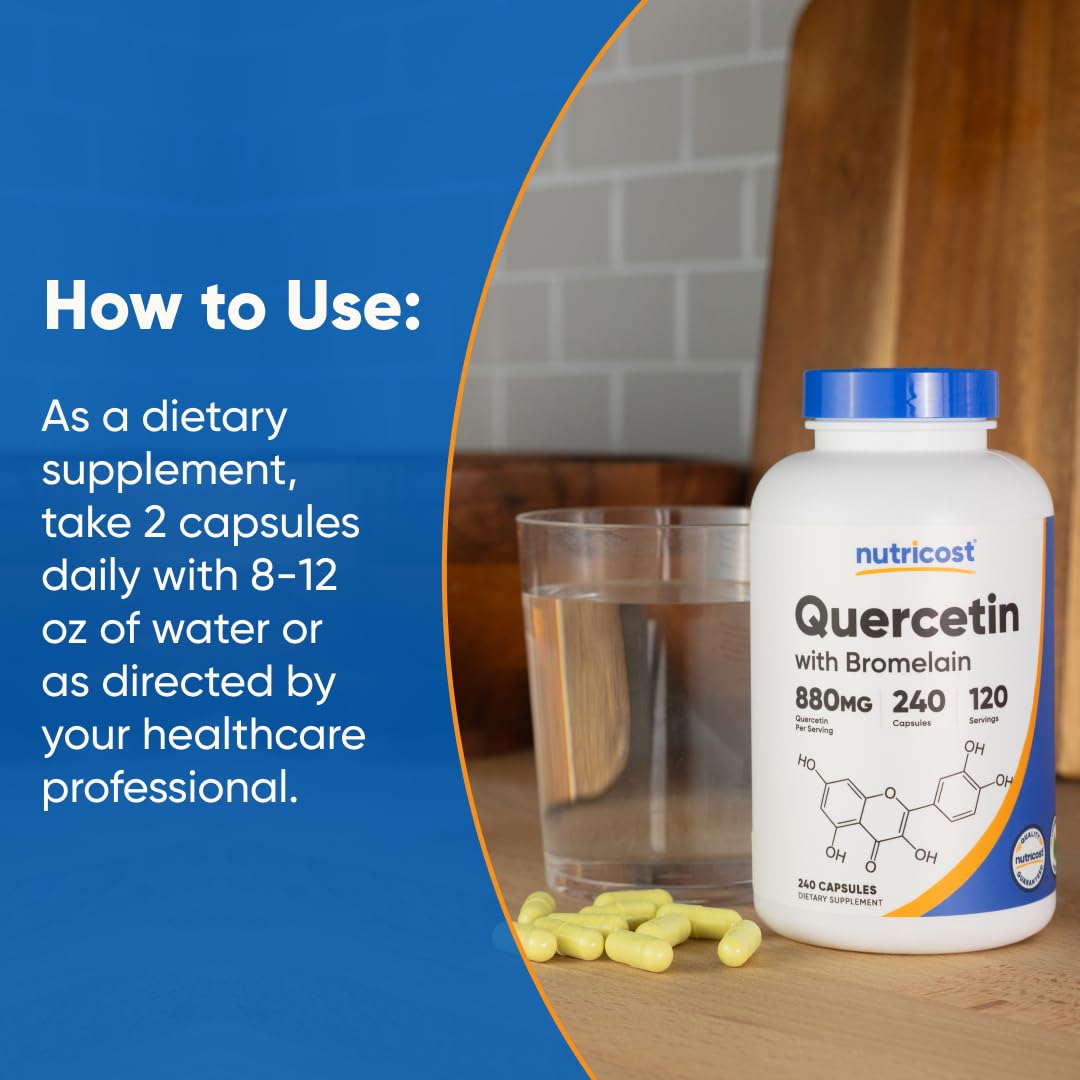 Nutricost Quercetine 880mg sur une table en bois