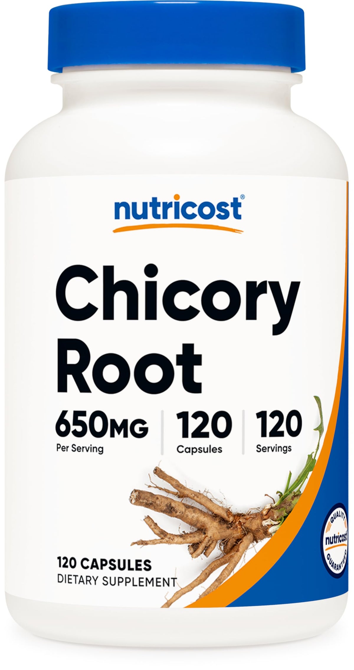 Nutricost Racine de Chicorée 650mg bouteille vue de face