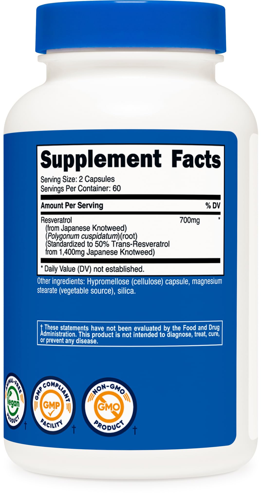 Nutricost Resveratrol 700mg avec arrière-plan nature
