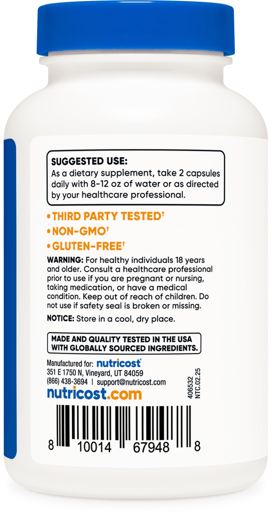 Nutricost Resveratrol 700mg flacon avec capsules à côté