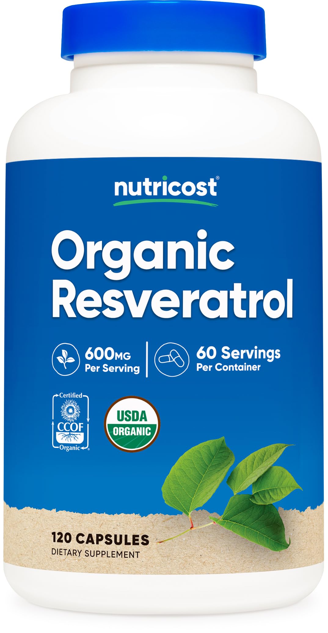 Nutricost Resvératrol Bio 600mg flacon de 120 capsules