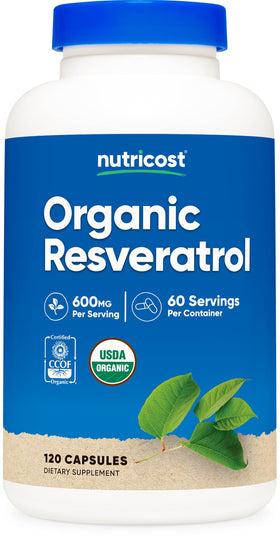 Nutricost Resvératrol Bio 600mg flacon de 120 capsules