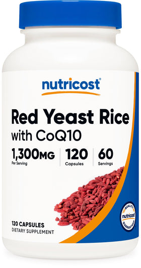 Nutricost Riz Rouge avec CoQ10 1300mg 120 gélules vue avant