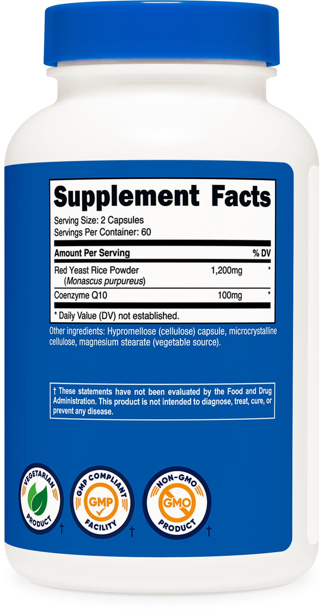 Nutricost Riz Rouge avec CoQ10 1300mg gélules sur table