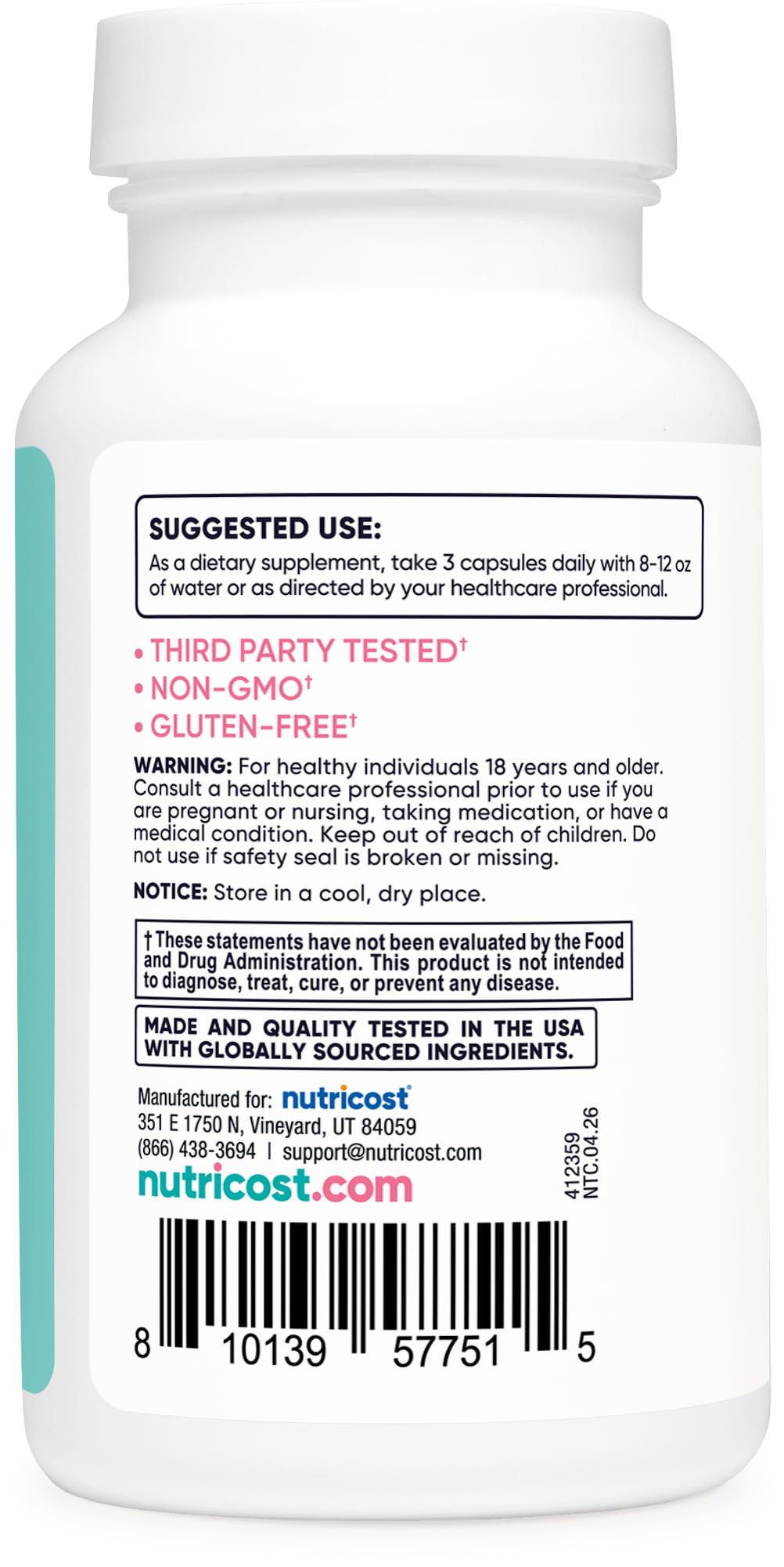 Nutricost Saw Palmetto sur un fond naturel avec des plantes