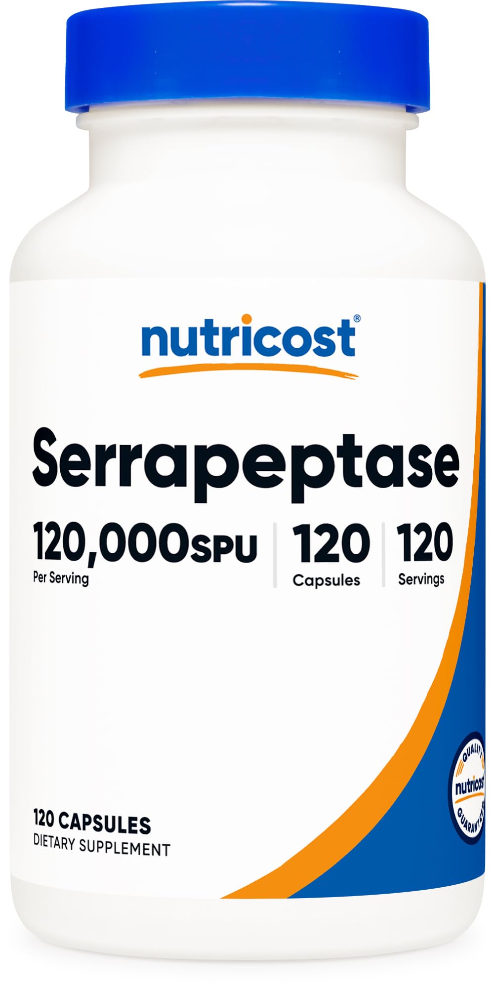 Nutricost Serrapeptase 120 000 SPU 120 Capsules vue de face