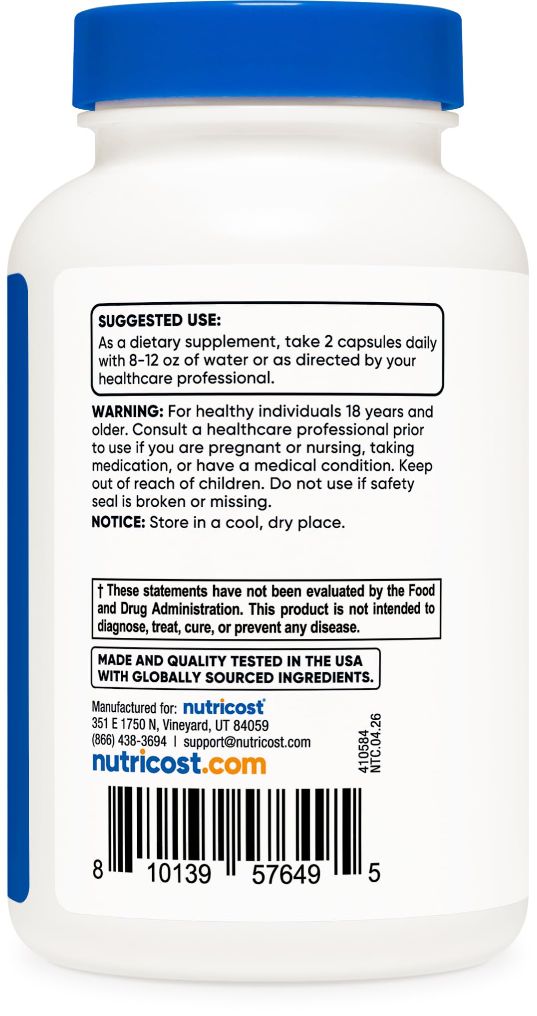 Nutricost Super Antioxidants, capsules sur une table avec un fond naturel
