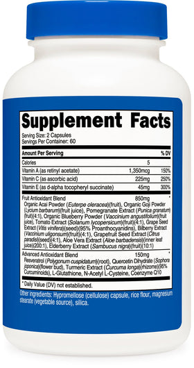 Nutricost Super Antioxidants, flacon ouvert montrant les capsules à l'intérieur