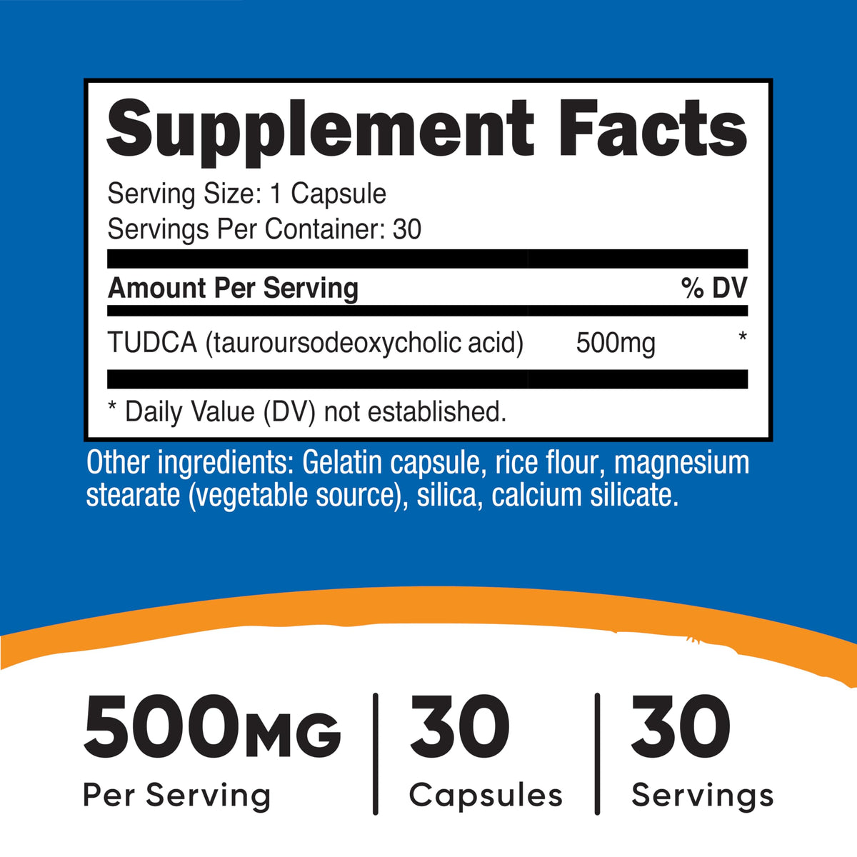 Nutricost Tudca 500mg capsules ouvertes sur une table