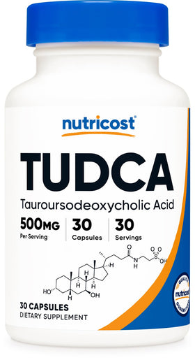 Nutricost Tudca 500mg flacon de 30 capsules vue de face