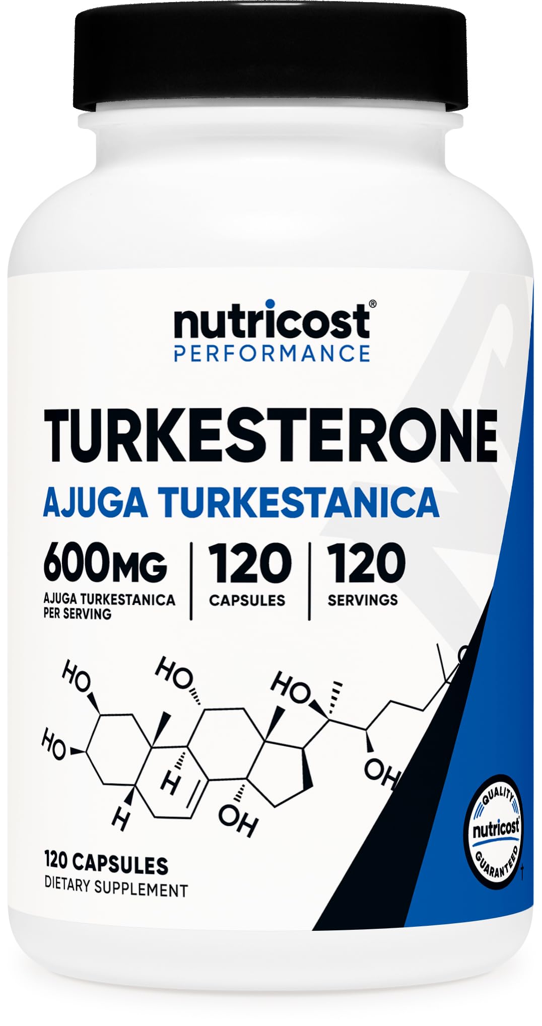 Nutricost Turkesterone 600mg flacon de 120 capsules vue de face