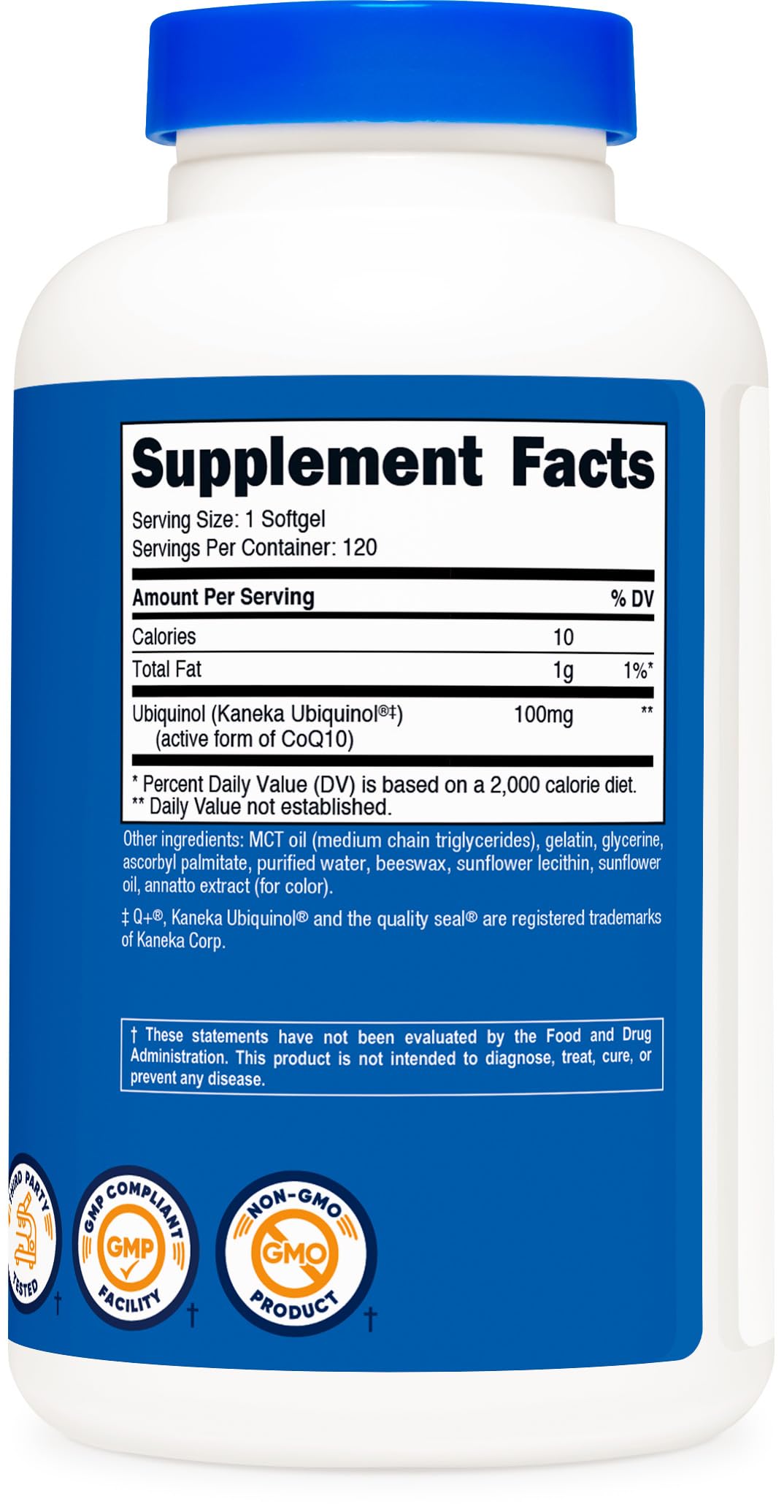 Nutricost Ubiquinol 100mg gélules - prise quotidienne avec un verre d'eau