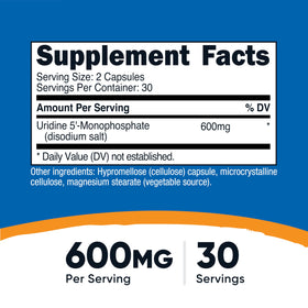 Nutricost Uridine Monophosphate 600mg capsules