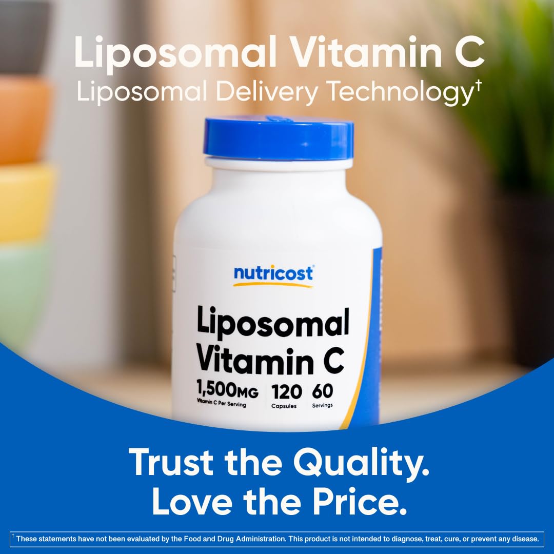 Nutricost Vitamine C Liposomale gélules ouvertes montrant le contenu
