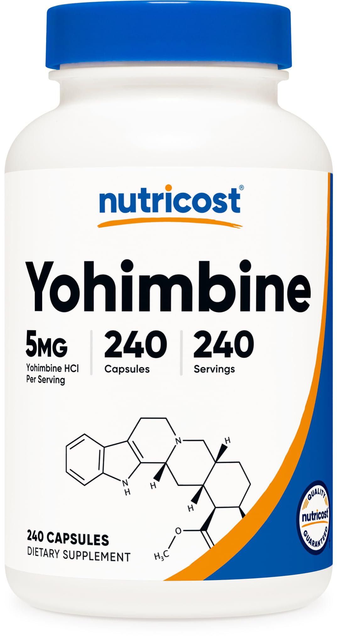 Nutricost Yohimbine HCl 5mg 240 capsules vue de face