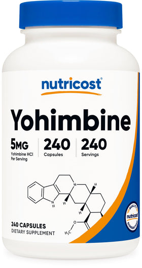 Nutricost Yohimbine HCl 5mg 240 capsules vue de face