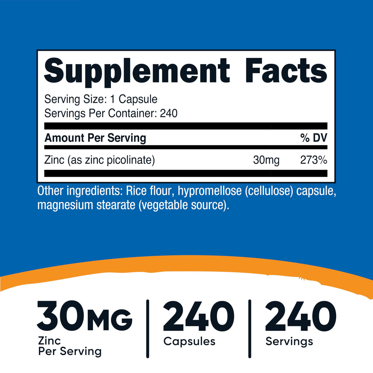 Nutricost Zinc Picolinate 30mg capsules végétariennes ouvertes