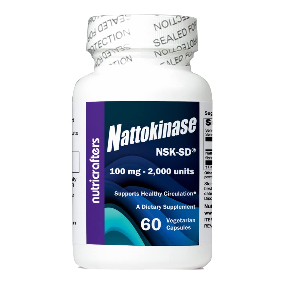 NutriCrafters Nattokinase NSK-SD 2000 U 60 capsules végétariennes, packaging avant