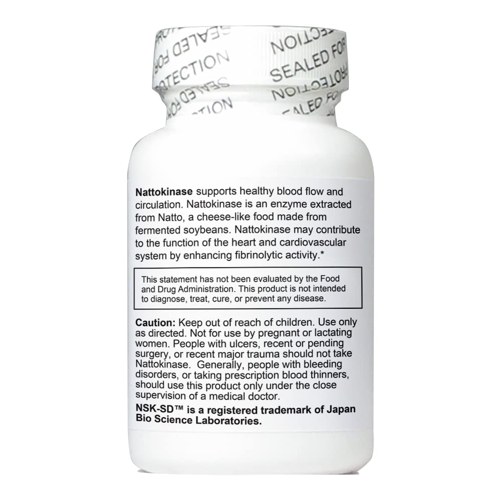 NutriCrafters Nattokinase NSK-SD 2000 U, capsules végétariennes à action rapide