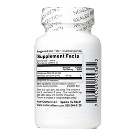 NutriCrafters Nattokinase NSK-SD 2000 U, vue arrière du flacon