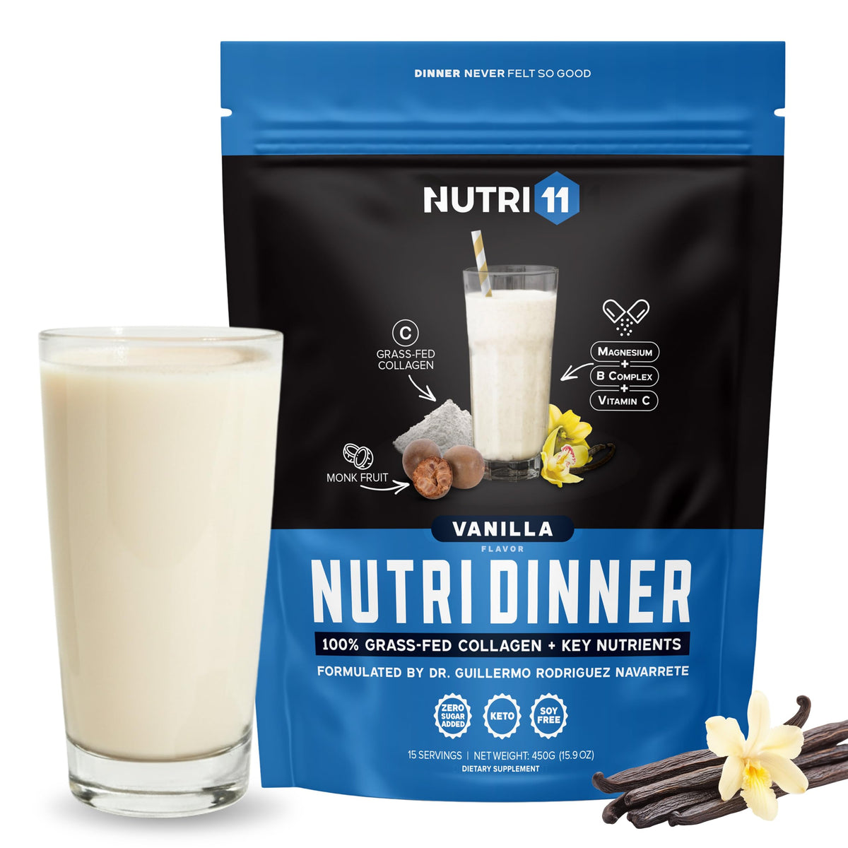 NutriDinner Nutri11 poudre de collagène 490g emballage avant
