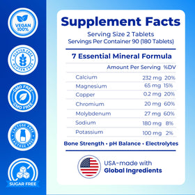 nutriEffect comprimés multi-minéraux pH équilibre 180 tablettes sur un fond neutre