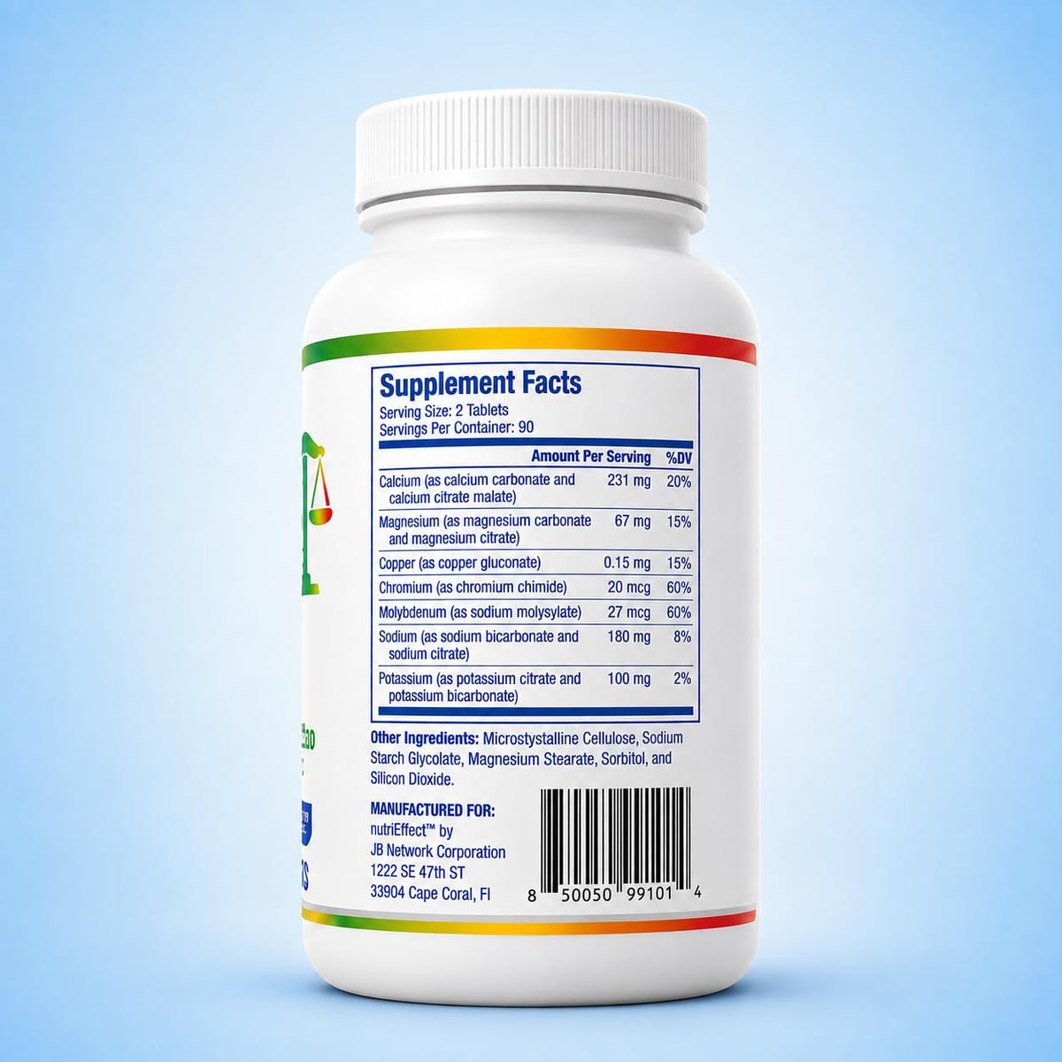 nutriEffect comprimés multi-minéraux pH équilibre 180 tablettes sur une table