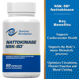 Nutrient Revolution NSK-SD Nattokinase 60 Ct capsule vue de dessus