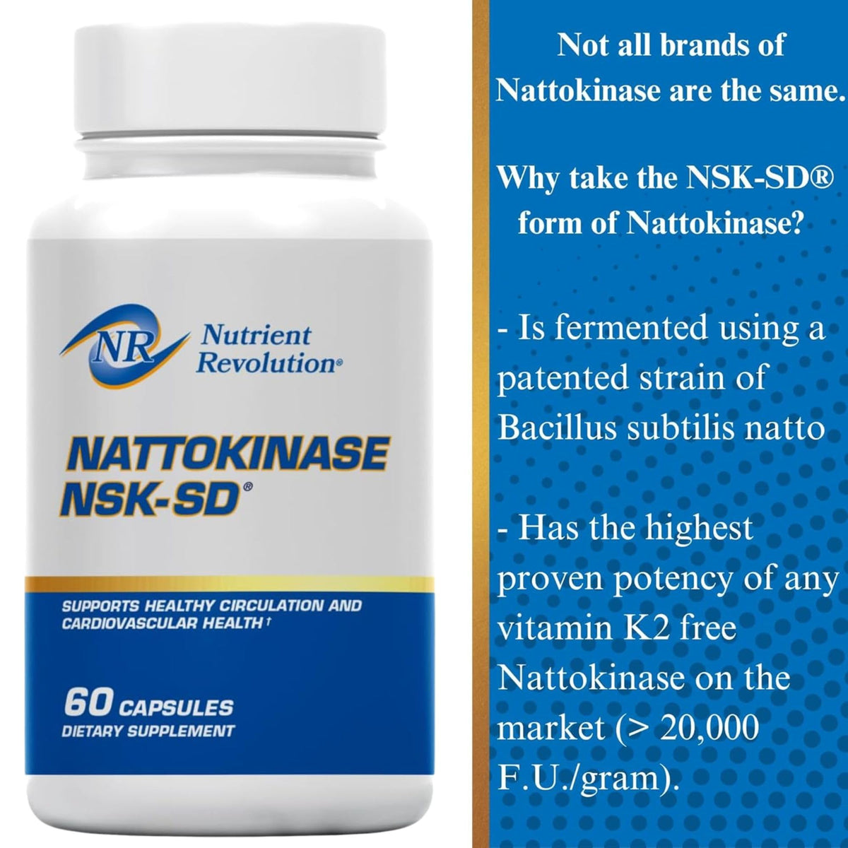 Nutrient Revolution NSK-SD Nattokinase 60 Ct illustration de la santé cardiaque