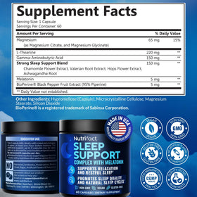 NutriFact Mélatonine 5 mg flacon ouvert avec capsules