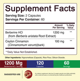 NutriFlair Berbérine HCl 1200mg gélules avec Cannelle de Ceylan