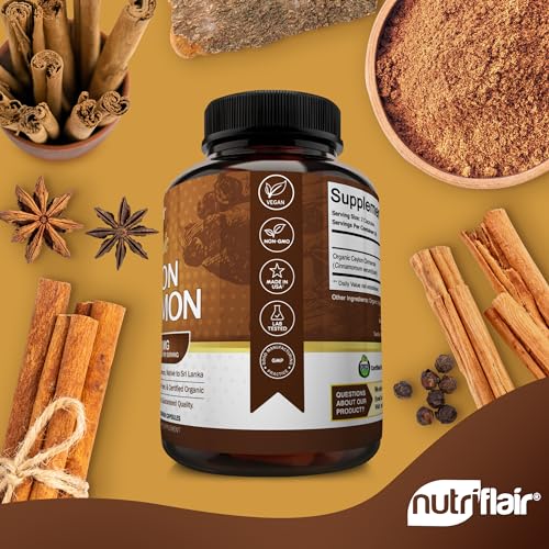 NutriFlair Cannelle de Ceylan 1200mg capsules ouvertes avec contenu
