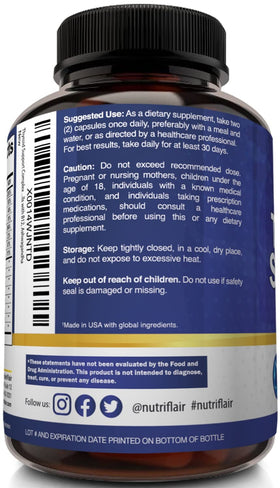 NutriFlair complexe de support thyroïdien 120 capsules avec accessoires