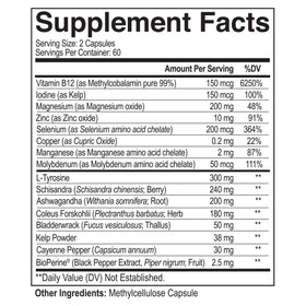 NutriFlair complexe de support thyroïdien 120 capsules avec étiquette