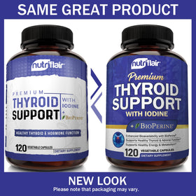 NutriFlair complexe de support thyroïdien capsules ouvertes sur une table