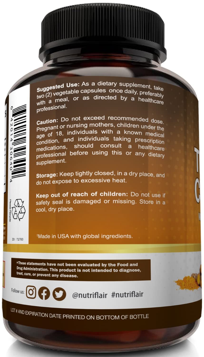 NutriFlair Curcuma Curcumin avec BioPerine en usage quotidien