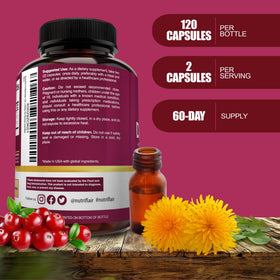 NutriFlair D-Mannose 120 Capsules 1500mg vue de côté