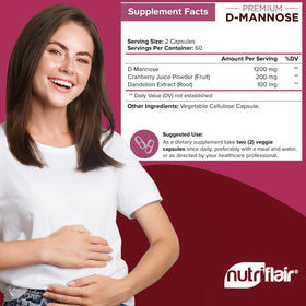 NutriFlair D-Mannose capsules sur une table