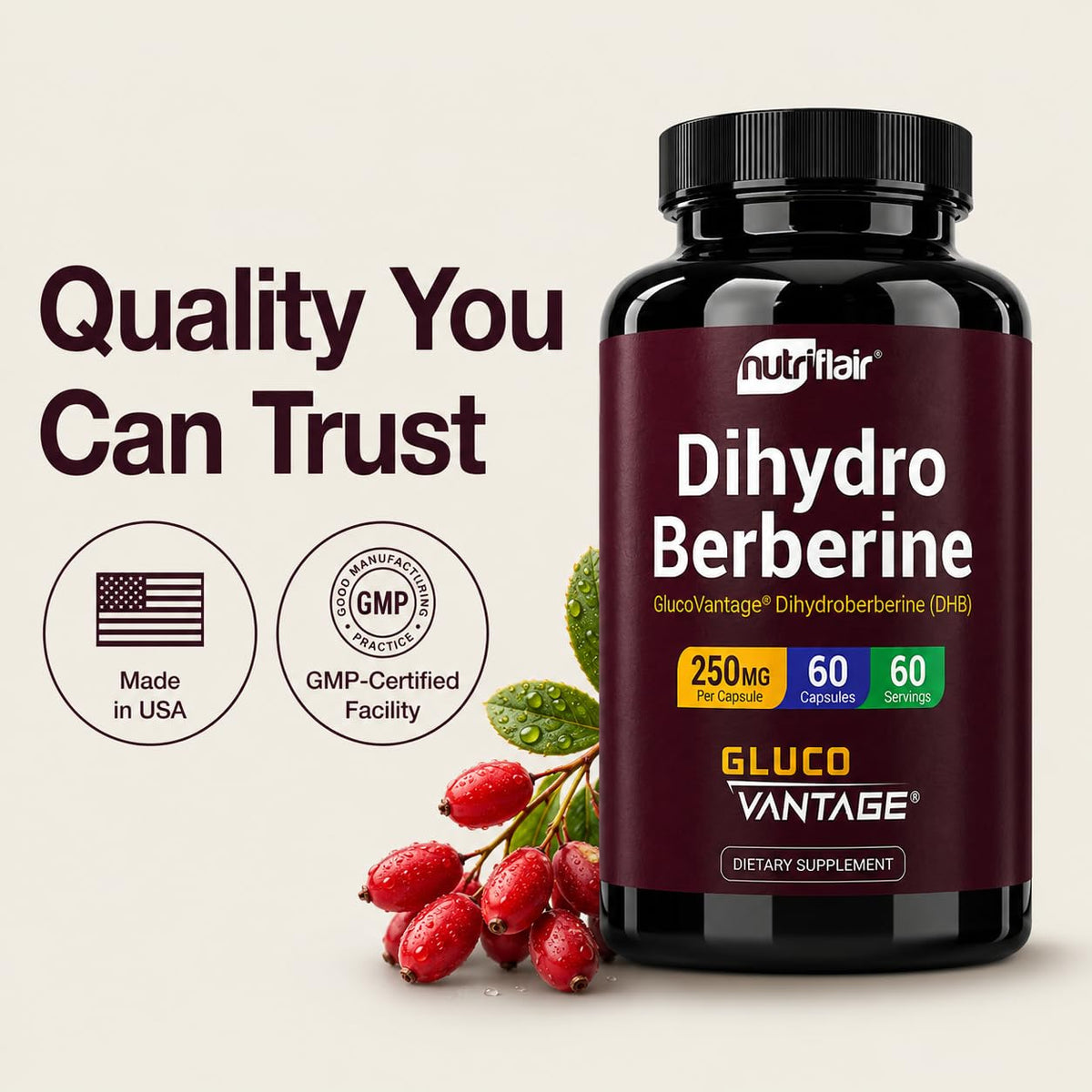NutriFlair DihydroBerberine 250 mg capsule ouverte