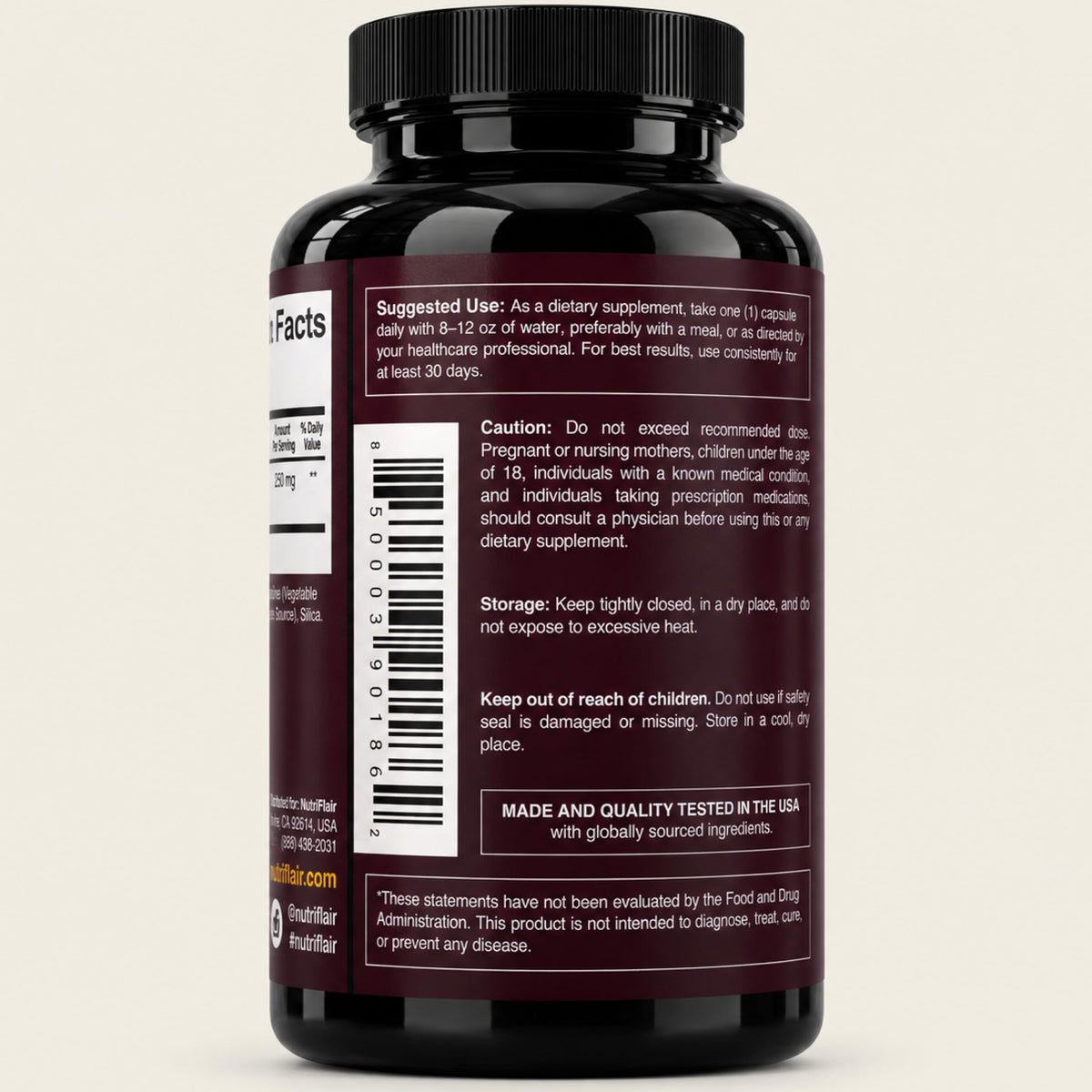 NutriFlair DihydroBerberine 250 mg capsules sur une table
