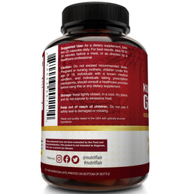 NutriFlair Ginseng Rouge Coréen 1600mg flacon avec arrière-plan de plantes