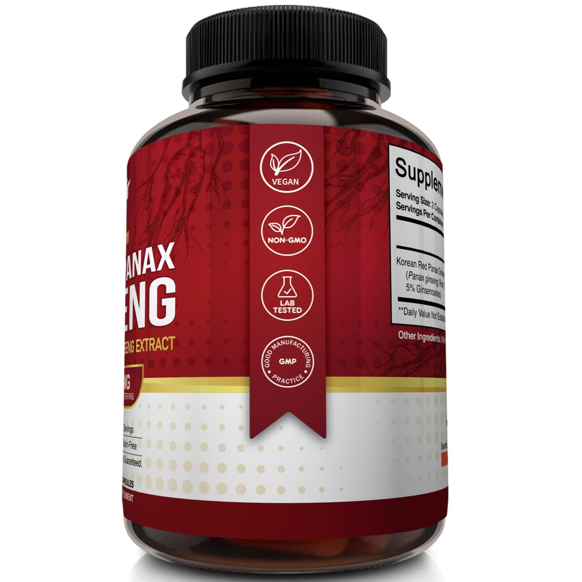 NutriFlair Ginseng Rouge Coréen 1600mg flacon sur une table