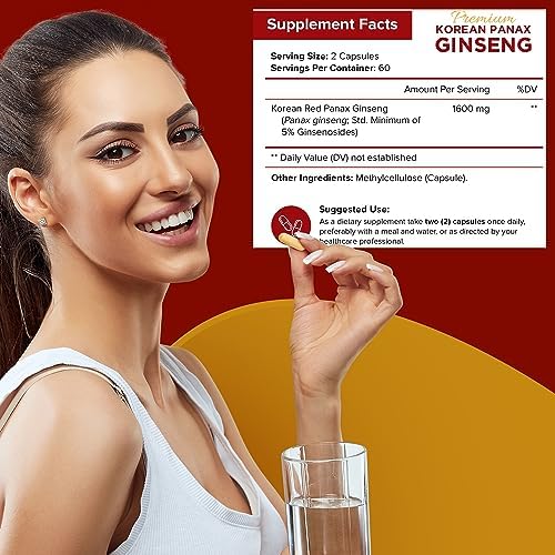 NutriFlair Ginseng Rouge Coréen 1600mg ingrédients naturels sur l'étiquette