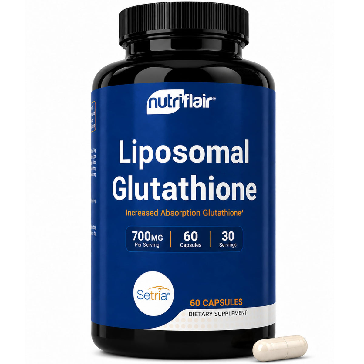 NutriFlair Glutathione 700mg capsules front view