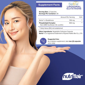 NutriFlair Glutathione 700mg packaging side view